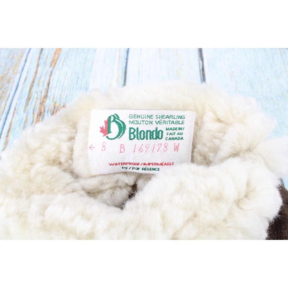 Blondo Brown Leather Waterproof Shearling Lined Tall Duck Boots Size 8 B - Picture 9 of 9